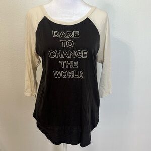 ME TO WE Brand Women’s 3/4 Sleeve T-Shirt - Dare To Change The World